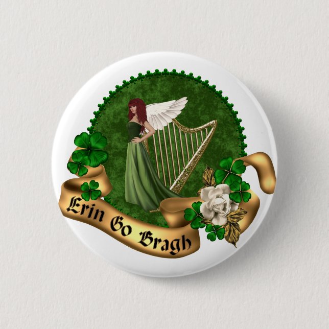 Macaron Rond 5 Cm Erin vont Irlandais de Bragh (Devant)