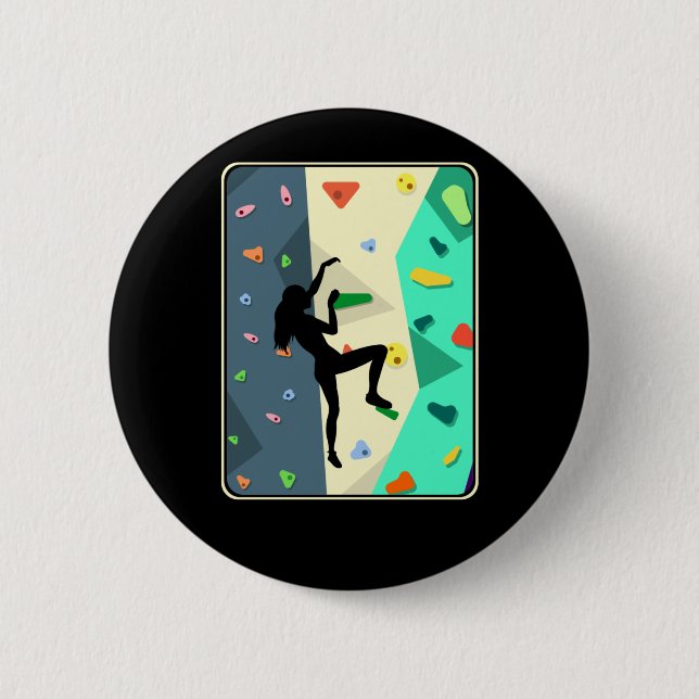 Macaron Rond 5 Cm Escalade murale fille à l'intérieur bouldering fem (Devant)