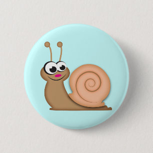 Macaron Rond 5 Cm Escargot mignon de bande dessinée