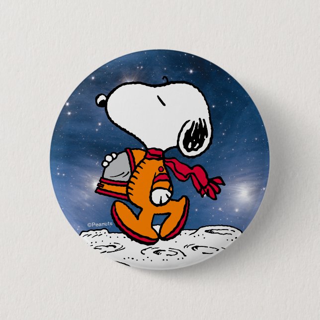 Macaron Rond 5 Cm ESPACE | Snoopy (Devant)