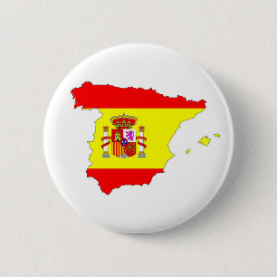 Macaron Rond 5 Cm espagne drapeau de la carte forme espagne