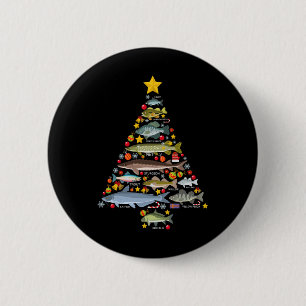 Macaron Rond 5 Cm Espèces de poissons d'eau douce Arbre de Noël Pêch