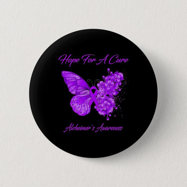 Macaron Rond 5 Cm Espoir De Cure Papillon pourpre Heimerheimer Cerve (Devant)