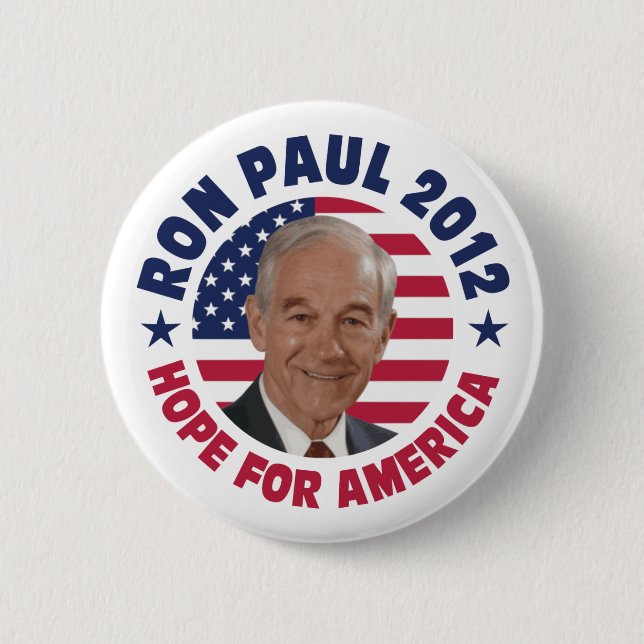 Macaron Rond 5 Cm Espoir de Ron Paul pour l'Amérique (Devant)