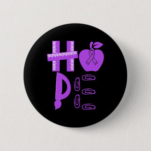 Macaron Rond 5 Cm Espoir Epilepsie Sensibilisation Purple Ribbon Ens