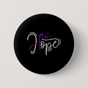 Macaron Rond 5 Cm Espoir Ruban Violet Sensibilisation Récupération d