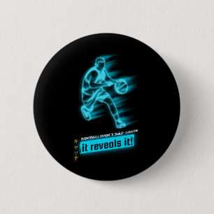 Macaron Rond 5 Cm Esprit de basket-ball