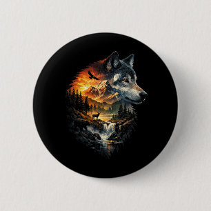 Macaron Rond 5 Cm Esprit de la nature sauvage