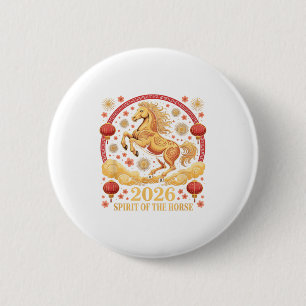 Macaron Rond 5 Cm Esprit fou 2026 de la dame de la chance cow-girl d