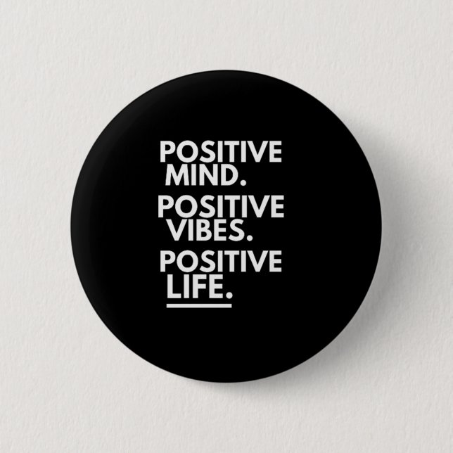 MACARON ROND 5 CM ESPRIT POSITIF VIBES POSITIVES VIE POSITIVE (Devant)