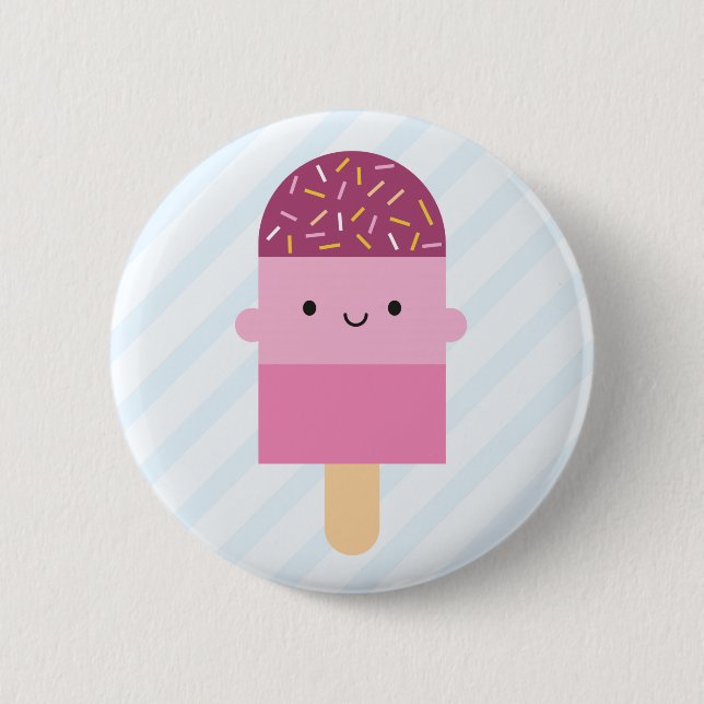 Macaron Rond 5 Cm Esquimau de Kawaii/Popsicle (Devant)