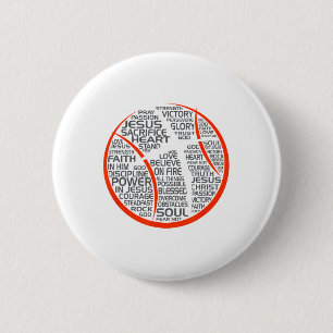 Macaron Rond 5 Cm Esquisse Christian Athlete Jesus