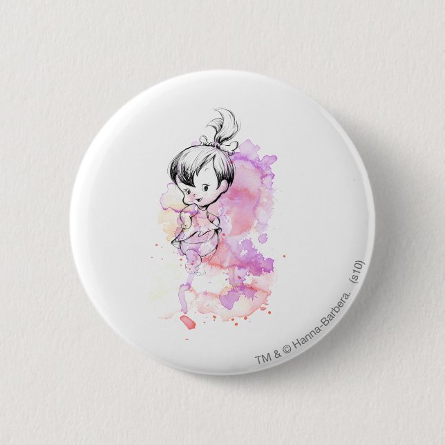 Macaron Rond 5 Cm Esquisse d'aquarelle PEBBLES™ (Devant)