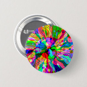 Macaron Rond 5 Cm Esquisse Imaginaire Art - Neon Abstrait Maj 1