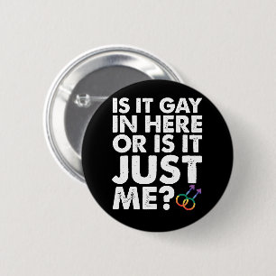 Macaron Rond 5 Cm Est-Ce Gay Dans Ici Ou Est-Ce Juste Moi LGBT Pride