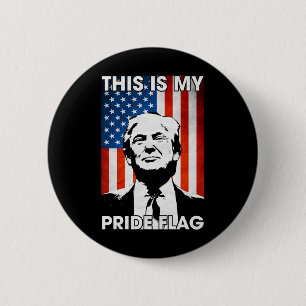 Macaron Rond 5 Cm Est-ce que mon drapeau de fierté Trump Drapeau amé