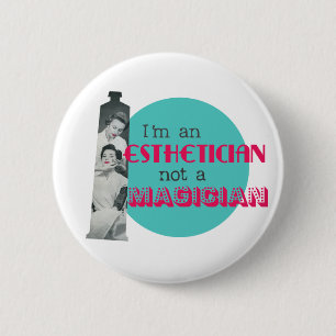 Macaron Rond 5 Cm Esthetician pas bouton drôle de magicien un rétr