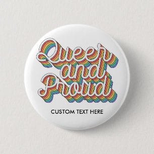MACARON ROND 5 CM ESTHÉTIQUE DU DRAPEAU DE PLANCHE QUEER ET FIER '70