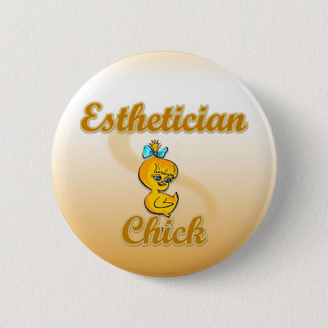 Macaron Rond 5 Cm Esthiticien Chick (Devant)