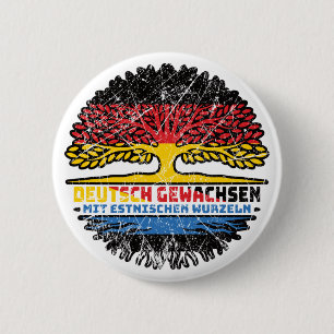 Macaron Rond 5 Cm Estonie Estonien Deutsch Deutschland Baum Racines