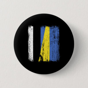 Macaron Rond 5 Cm Estonie Ukraine Demi-drapeau Estonien Ukrainien Hé