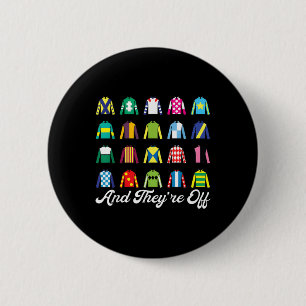 Macaron Rond 5 Cm Et Ils Hors Cheval Racing Derby Day Funny Silks