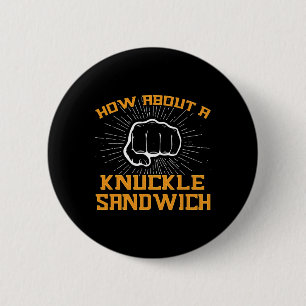 Macaron Rond 5 Cm Et Un Knucké Sandwich - Poing À Face