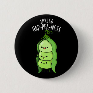 Macaron Rond 5 Cm Étaler Hap-Pea-ness Funny Peas Pun Dark BG