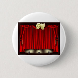 Macaron Rond 5 Cm Étape de théâtre avec des masques