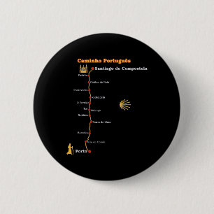Macaron Rond 5 Cm Étapes de la route Caminho Português De Santiago C