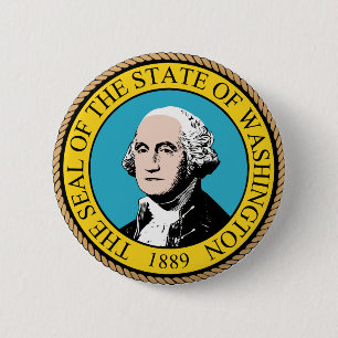 Macaron Rond 5 Cm État de bouton de joint de drapeau de Washington