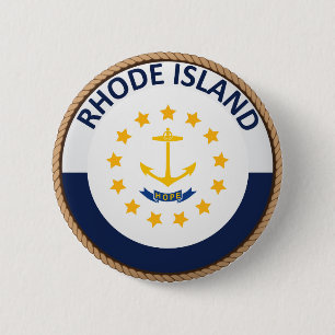 Macaron Rond 5 Cm État de bouton de joint de drapeau d'île de Rhode