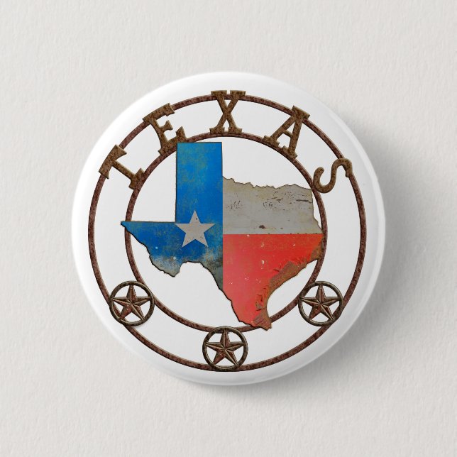 Macaron Rond 5 Cm État du Texas Fer forgé (Devant)