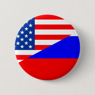 Macaron Rond 5 Cm etat-unis russie demi-drapeau états-unis