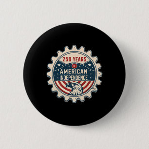 Macaron Rond 5 Cm Etats-Unis 250 ans Amérique 250e anniversaire Indé