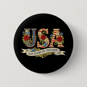 Macaron Rond 5 Cm États-Unis 250 Ans De Liberté 1776 2026 Amérique 2
