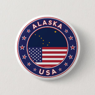 Macaron Rond 5 Cm États-Unis d'Amérique, Alaska