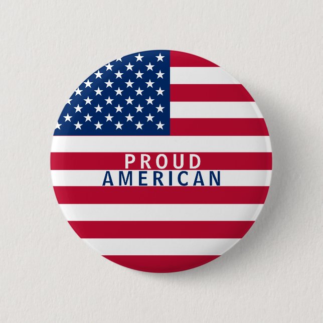Macaron Rond 5 Cm États-Unis Drapeau américain étoiles et rayures (Devant)
