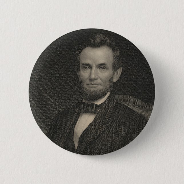 Macaron Rond 5 Cm Etching Portrait d'Abraham Lincoln (Devant)
