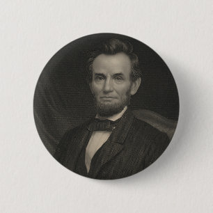 Macaron Rond 5 Cm Etching Portrait d'Abraham Lincoln