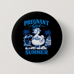 Macaron Rond 5 Cm Été Fille Enceinte Annonce Bébé Drôle Oie