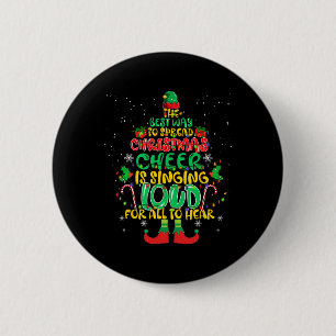 Macaron Rond 5 Cm Étendre noël la joie chante bruyamment xmas Elf p