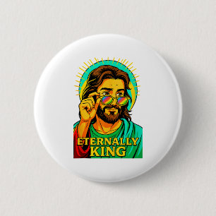 Macaron Rond 5 Cm Éternellement Roi Cool Jésus Christian Anime Manga