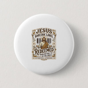 Macaron Rond 5 Cm Étiquette de code-barres Jésus Rédimé Jésus Code-b
