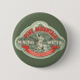 Macaron Rond 5 Cm Étiquette de produit vintage, eau minérale de Pine