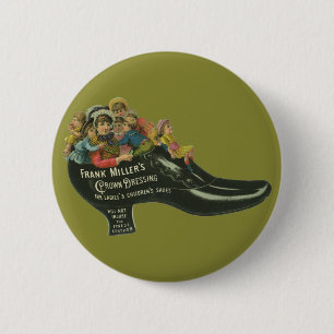 Macaron Rond 5 Cm Étiquette de produit vintage, Frank Miller's Shoe