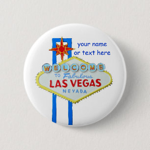 Macaron Rond 5 Cm Étiquette nommée de Las Vegas