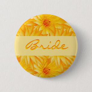 Macaron Rond 5 Cm Étiquettes nommées de mariage - insignes jaunes