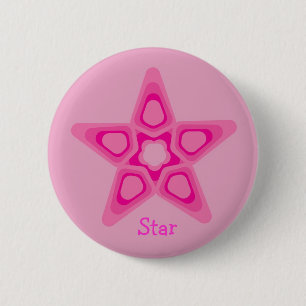 Macaron Rond 5 Cm Étoile assez rose