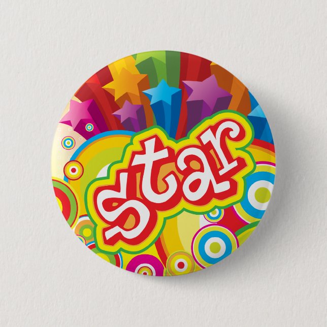 Macaron Rond 5 Cm Étoile - bouton (Devant)